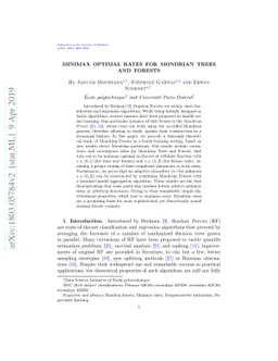 Minimax optimal rates for Mondrian trees and forests