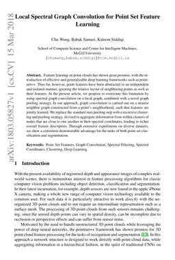 Local Spectral Graph Convolution for Point Set Feature Learning