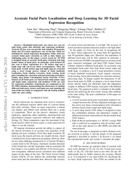 Accurate Facial Parts Localization and Deep Learning for 3D Facial
  Expression Recognition
