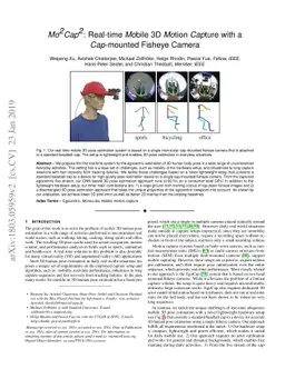Mo2Cap2: Real-time Mobile 3D Motion Capture with a Cap-mounted Fisheye
  Camera