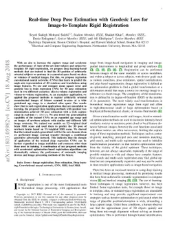 Real-time Deep Pose Estimation with Geodesic Loss for Image-to-Template
  Rigid Registration