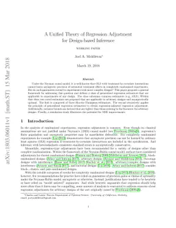 A Unified Theory of Regression Adjustment for Design-based Inference