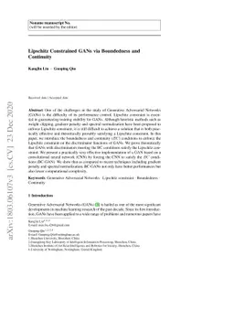 Lipschitz Constrained GANs via Boundedness and Continuity