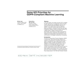 Some HCI Priorities for GDPR-Compliant Machine Learning