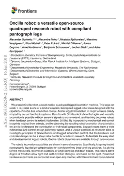 Oncilla robot: a versatile open-source quadruped research robot with
  compliant pantograph legs