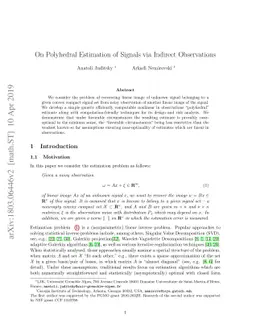 On Polyhedral Estimation of Signals via Indirect Observations