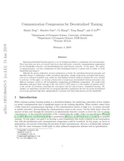 Communication Compression for Decentralized Training