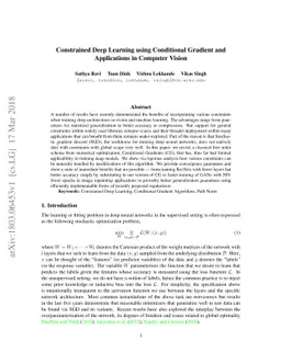 Constrained Deep Learning using Conditional Gradient and Applications in
  Computer Vision