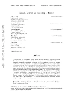 Provable Convex Co-clustering of Tensors