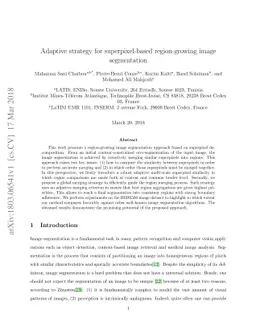 Adaptive strategy for superpixel-based region-growing image segmentation