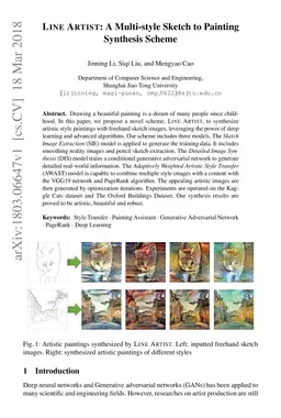 Line Artist: A Multiple Style Sketch to Painting Synthesis Scheme