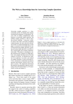 The Web as a Knowledge-base for Answering Complex Questions