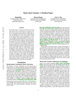 Music Style Transfer: A Position Paper