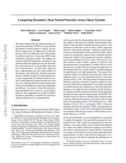 Comparing Dynamics: Deep Neural Networks versus Glassy Systems