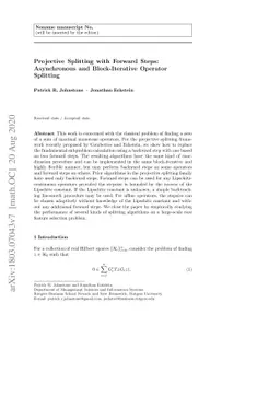 Projective Splitting with Forward Steps: Asynchronous and
  Block-Iterative Operator Splitting