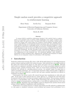 Simple random search provides a competitive approach to reinforcement
  learning