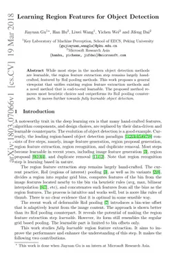 Learning Region Features for Object Detection