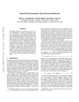 Neural Text Generation: Past, Present and Beyond