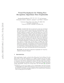 Visual Psychophysics for Making Face Recognition Algorithms More
  Explainable