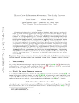 Monte Carlo Information Geometry: The dually flat case