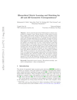 Hierarchical Metric Learning and Matching for 2D and 3D Geometric
  Correspondences