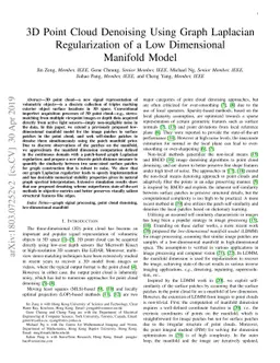 3D Point Cloud Denoising using Graph Laplacian Regularization of a Low
  Dimensional Manifold Model