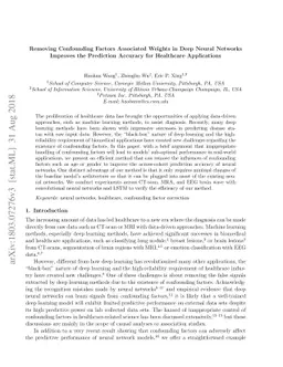 Removing Confounding Factors Associated Weights in Deep Neural Networks
  Improves the Prediction Accuracy for Healthcare Applications