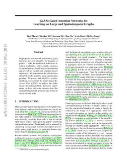 GaAN: Gated Attention Networks for Learning on Large and Spatiotemporal
  Graphs