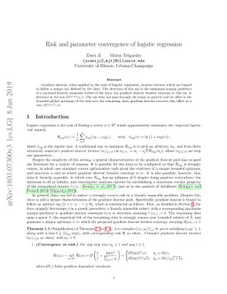 Risk and parameter convergence of logistic regression