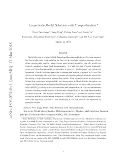 Large-Scale Model Selection with Misspecification