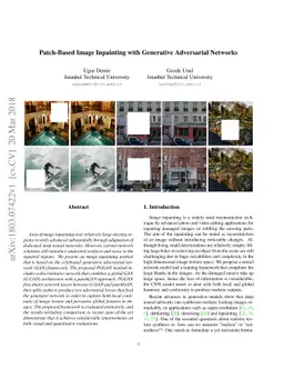 Patch-Based Image Inpainting with Generative Adversarial Networks