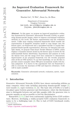 An Improved Evaluation Framework for Generative Adversarial Networks