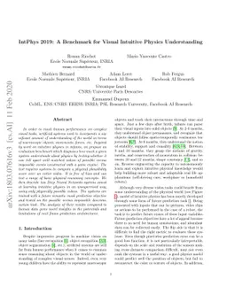 IntPhys: A Framework and Benchmark for Visual Intuitive Physics
  Reasoning