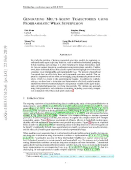 Generating Multi-Agent Trajectories using Programmatic Weak Supervision