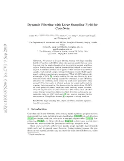 Dynamic Filtering with Large Sampling Field for ConvNets
