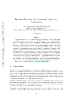 Domain Adaptation with Randomized Expectation Maximization