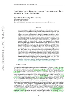Unsupervised Representation Learning by Predicting Image Rotations