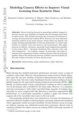 Modeling Camera Effects to Improve Visual Learning from Synthetic Data