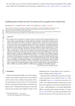 Exploiting deep residual networks for human action recognition from
  skeletal data