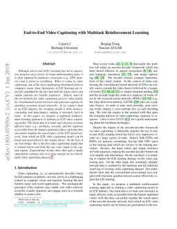 End-to-End Video Captioning with Multitask Reinforcement Learning