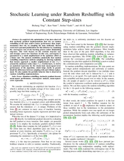 Stochastic Learning under Random Reshuffling with Constant Step-sizes