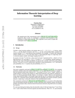 Information Theoretic Interpretation of Deep learning