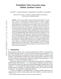 Probabilistic Video Generation using Holistic Attribute Control