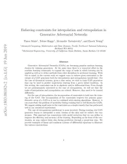 Enforcing constraints for interpolation and extrapolation in Generative
  Adversarial Networks