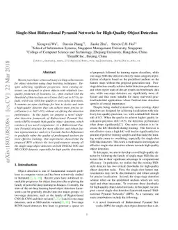 Single-Shot Bidirectional Pyramid Networks for High-Quality Object
  Detection
