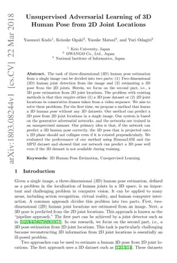 Unsupervised Adversarial Learning of 3D Human Pose from 2D Joint
  Locations