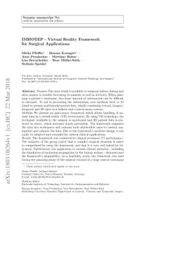 IMHOTEP - Virtual Reality Framework for Surgical Applications