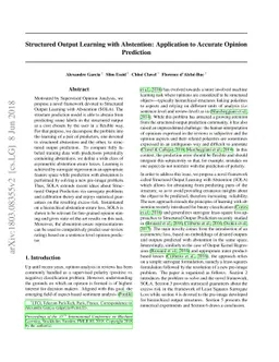 Structured Output Learning with Abstention: Application to Accurate
  Opinion Prediction