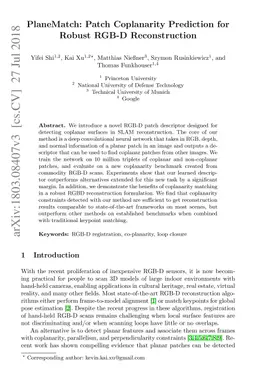 PlaneMatch: Patch Coplanarity Prediction for Robust RGB-D Reconstruction