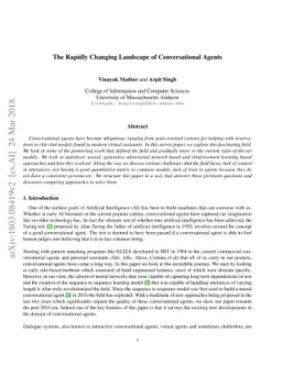 The Rapidly Changing Landscape of Conversational Agents